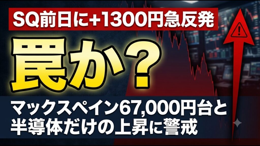 【日経225先物ライブ】SQ前日に+1300円急反発は罠か?マックスペイン67,000円台と半導体だけの上昇に警戒|長期金利30年ぶり高水準・明日7月SQ・ファストリ決算(7/9前場解説)#日経225 【日経225先物ライブ】SQ前日に+1300円急反発は罠か?マックスペイン67,000円台と半導体だけの上昇に警戒|長期金利30年ぶり高水準・明日7月SQ・ファストリ決算(7/9前場解説)#日経225