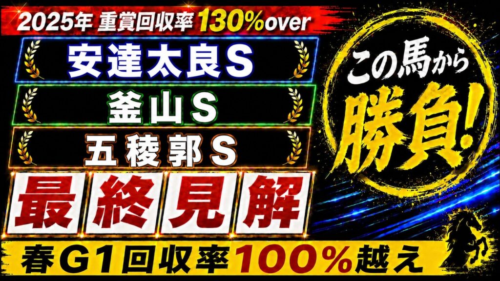 【2026 五稜郭ステークス/釜山ステークス/安達太良ステークス】競馬予想！土曜メインの本命はこの馬だ！