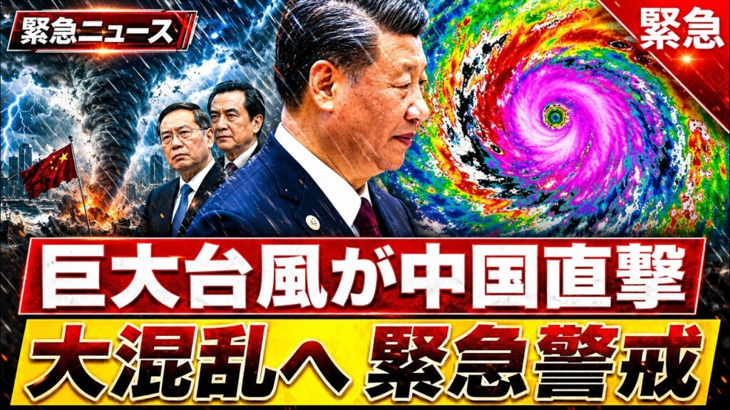 【衝撃】中国内陸で二重台風危機　巨大竜巻とダム決壊が同時発生【海外の反応】