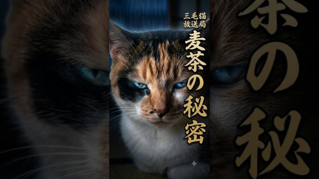【三毛猫放送局】夏の夜の癒やし。三毛猫と知る「麦茶の秘密」🎐 #shorts #麦茶