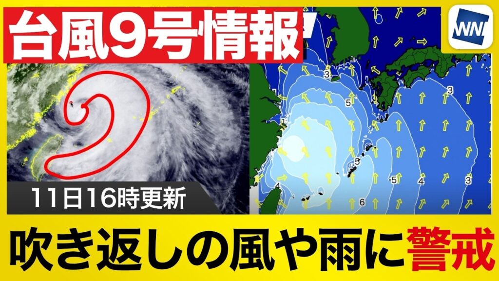 【台風9号 2026】吹き返しの風や激しい雨に引き続き警戒を（7月11日16時配信）