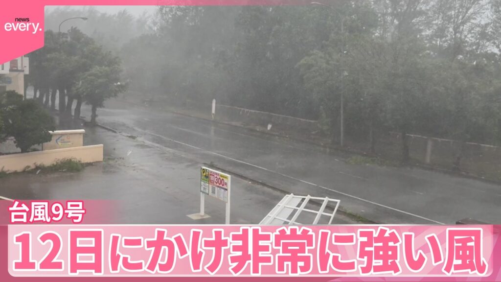 【台風9号】東シナ海を北上  12日にかけ非常に強い風  暴風域の石垣島から中継