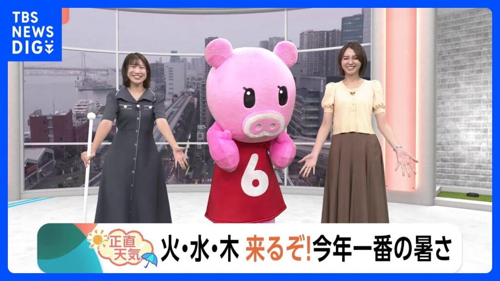 【7月14日 関東の天気】火・水・木 来るぞ!今年一番の暑さ|TBS NEWS DIG 【7月14日 関東の天気】火・水・木 来るぞ!今年一番の暑さ|TBS NEWS DIG