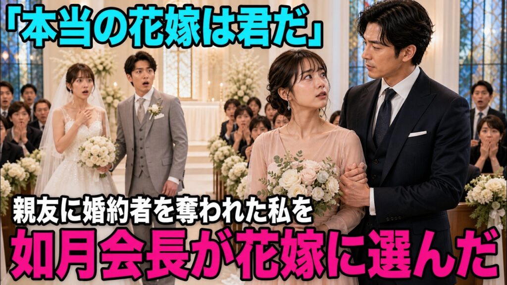 親友に婚約者を奪われ、その結婚式で花嫁介添えまで強いられた私…ブーケを抱えて入場した瞬間、如月グループ会長が私を引き寄せ『今日の本当の花嫁は君だ』と宣言した|甘く痛快な逆転復讐恋愛ドラマ 親友に婚約者を奪われ、その結婚式で花嫁介添えまで強いられた私…ブーケを抱えて入場した瞬間、如月グループ会長が私を引き寄せ『今日の本当の花嫁は君だ』と宣言した|甘く痛快な逆転復讐恋愛ドラマ
