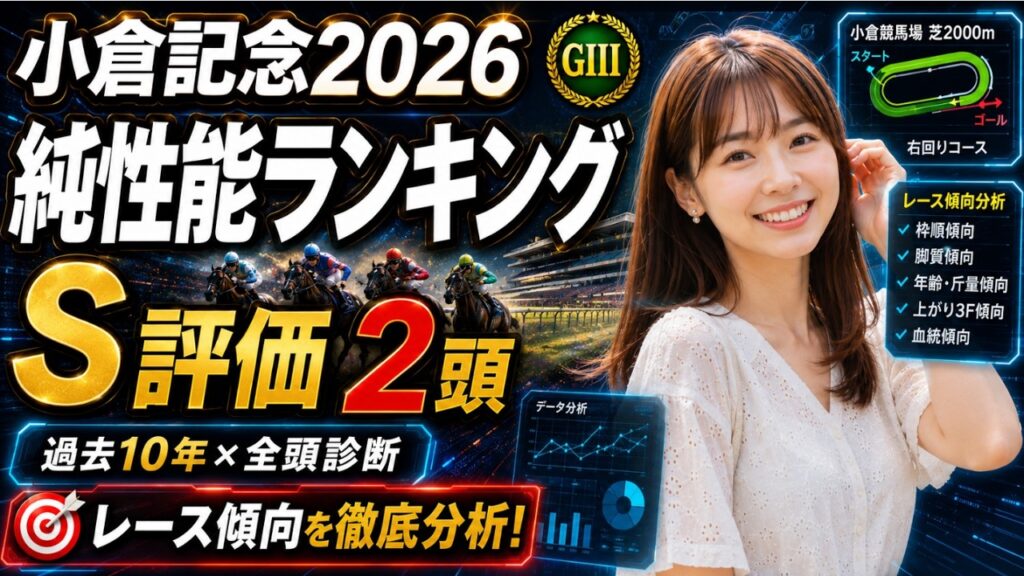 【小倉記念2026】純性能ランキング公開！S評価2頭を過去10年データで徹底分析