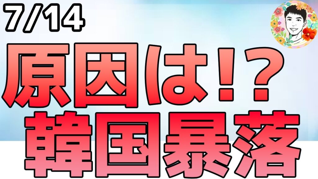 韓国市場の暴落が米株に波及！SKハイニックスの下振れ予想！【7/14 米国株ニュース】
