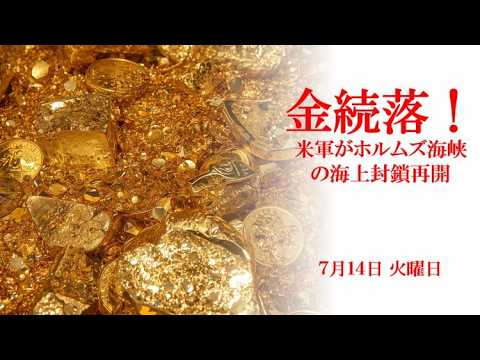 金続落！米軍がホルムズ海峡の海上封鎖再開！7月14日 火曜日