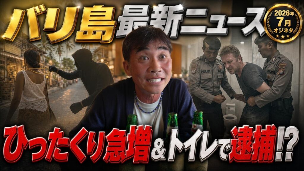 バリ島で増えるひったくりとガソリン価格上昇。逃亡犯がトイレで逮捕された件。【オジネタ2026.7】