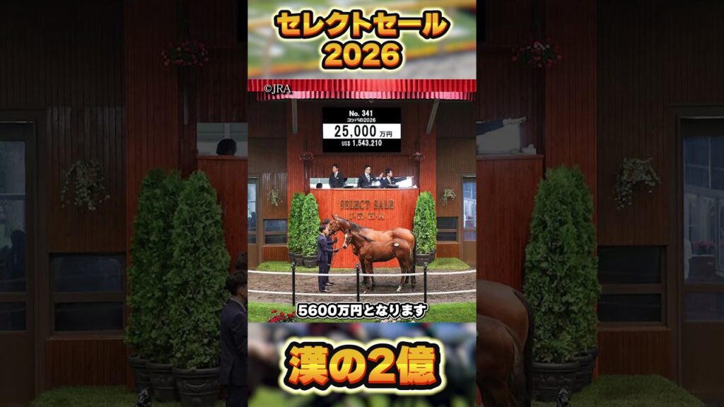 【セレクトセール2026】いきなり「2億」の声！ #shorts #競馬 #競馬予想 #中央競馬 #セレクトセール #ドウデュース #イクイノックス #エフフォーリア #キタサンブラック #セリ
