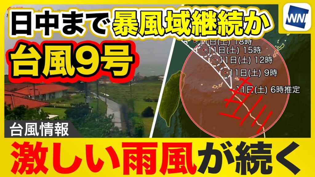 【台風9号 2026】先島諸島で激しい雨風続く 日中まで暴風域継続か（7月11日7時配信）