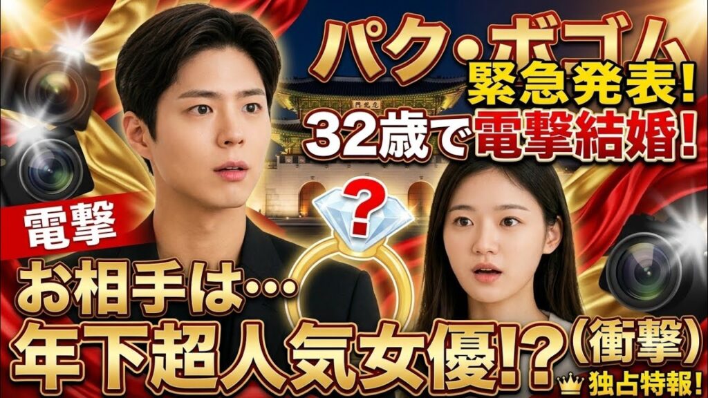 ☆パク・ボゴム (32) ついに結婚発表!相手は年下女優に衝撃