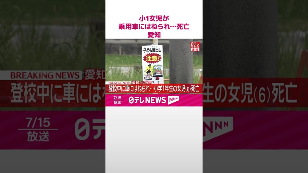 【速報】登校中の小1女児が乗用車にはねられ…約4時間後に死亡  車運転の40歳男を現行犯逮捕  愛知・小牧市  #shorts