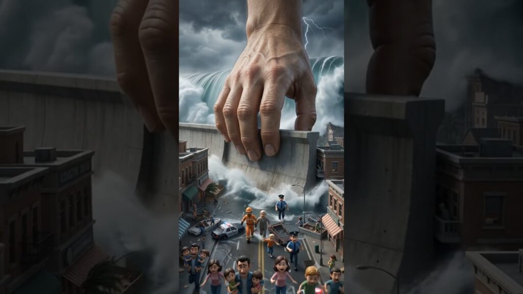 🌊 Giant Tsunami vs Giant Hand! 🖐️ Tiny City Saved #shorts #rescue
