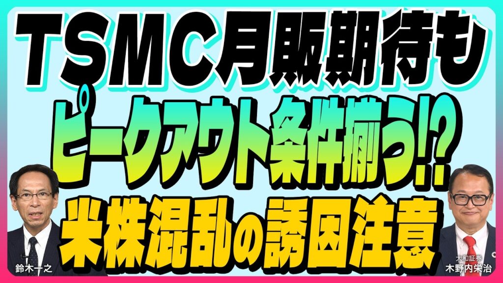 木野内栄治【TSMC月販期待もピークアウト条件揃う⁉『米株混乱の誘因に注意』外国人流入期待薄｜日本輸出データセンター牽引｜規制緩和で銀行 車も】スズキノチャンネル♯46ゲスト:木野内栄治 7/10配信