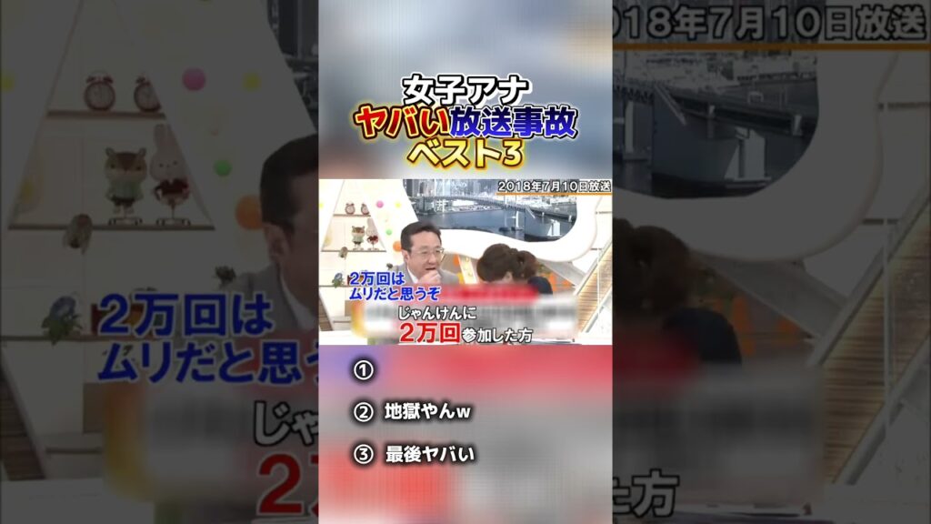 【爆笑】女子アナのヤバい放送事故ベスト3#shorts