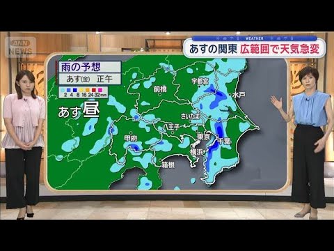 【関東の天気】あす朝から雨雲出現　広範囲で天気急変　湿度マシマシ…体感ムシムシ【スーパーJチャンネル】(2026年7月16日)