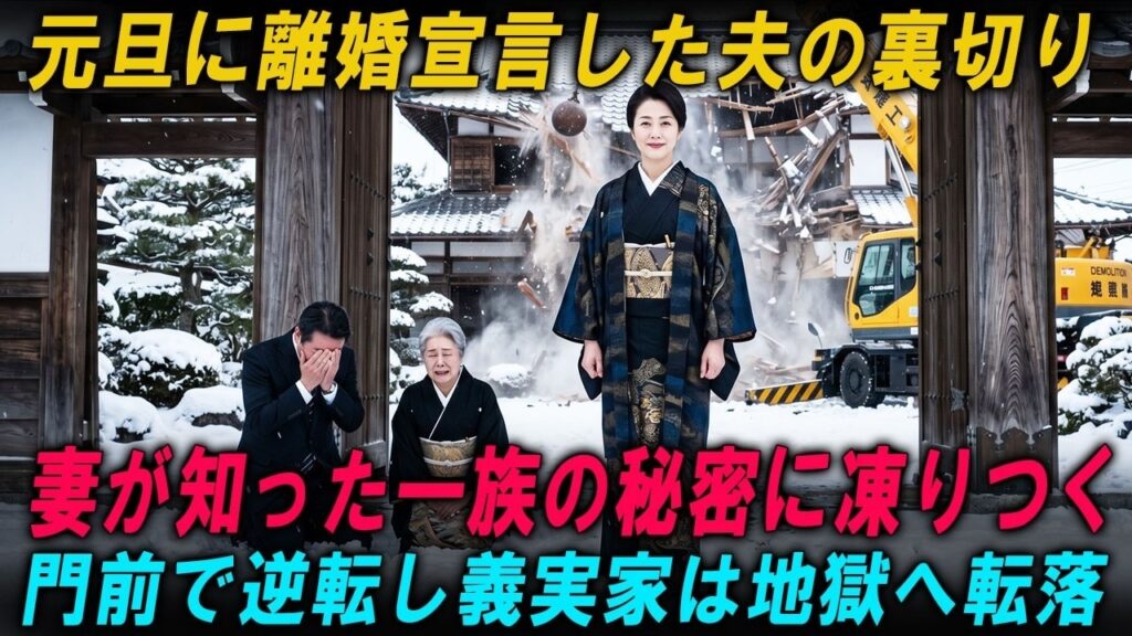 【衝撃の修羅場】元旦の離婚宣言！夫の裏切りと一族の秘密を知った妻が、義実家の門前で下した地獄の大逆転劇とは