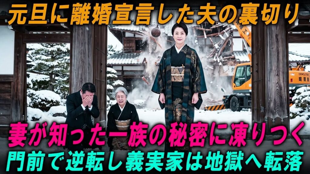 【衝撃の修羅場】元旦の離婚宣言！夫の裏切りと一族の秘密を知った妻が、義実家の門前で下した地獄の大逆転劇とは