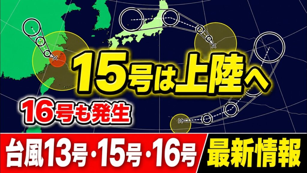【お盆直撃】台風15号は11日ごろ東北上陸か　台風16号も発生　大雨長期化のおそれ｜台風情報 #台風13号  #台風15号 #台風16号