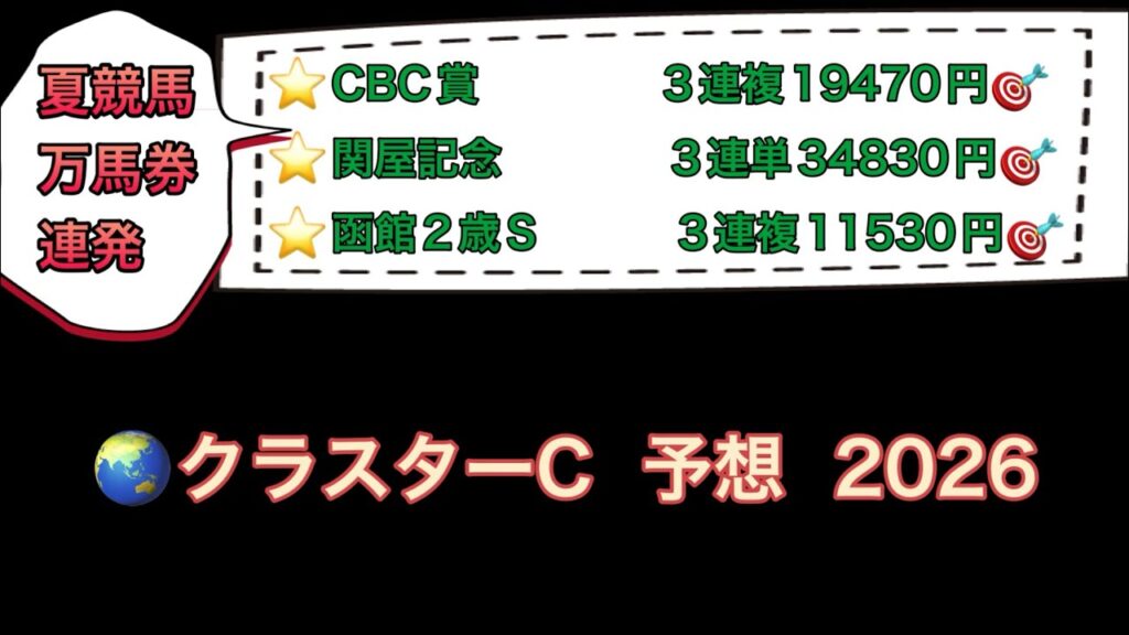 【競馬予想】　地方交流重賞　クラスターカップ　2026  予想