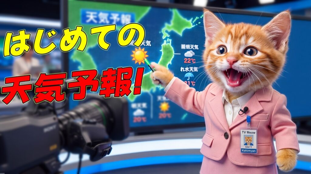 【大逆転】はじめての天気予報!とTVスタジオに挑んだ子猫ここにゃん…ポインターがブレるピンチから大逆転した結果😲☀️ 【大逆転】はじめての天気予報!とTVスタジオに挑んだ子猫ここにゃん...ポインターがブレるピンチから大逆転した結果😲☀️