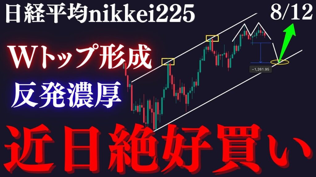 【⭐️日経平均で”近日絶好買い場”きます】Wトップと三尊で急落後のリバを狙え。トレンド下限の根拠もあり大反発の可能性高いです:RedのNikkei225テクニカル徹底分析