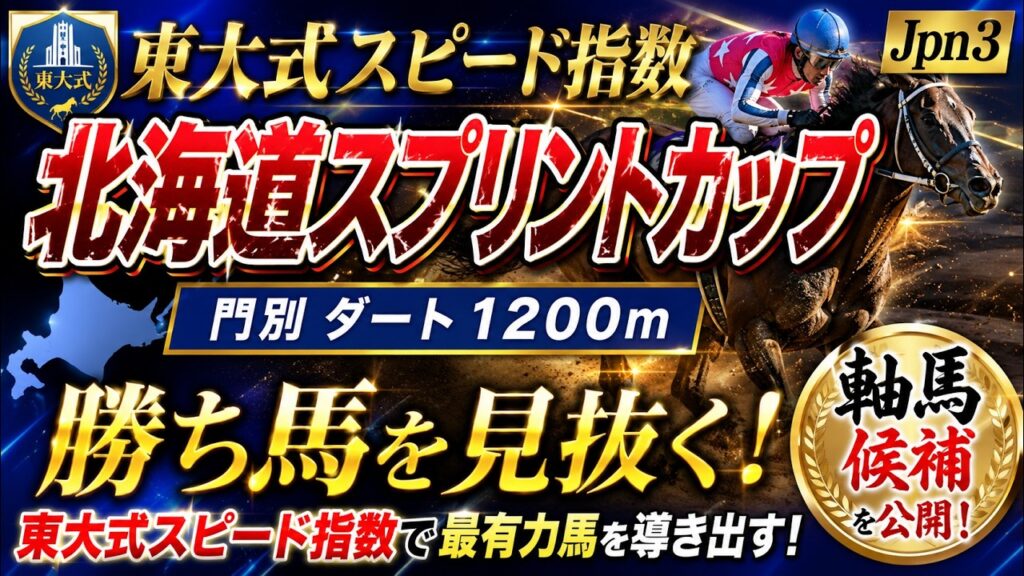 【北海道スプリントカップ２０２６】東大式スピード指数による競馬予想