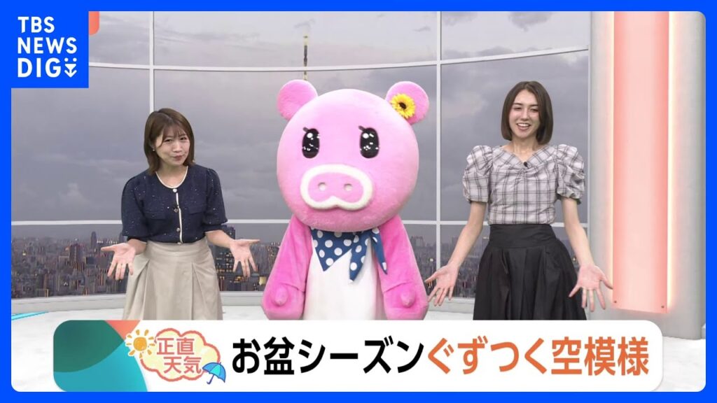 【8月13日 関東の天気】お盆シーズン ぐずつく空模様｜TBS NEWS DIG