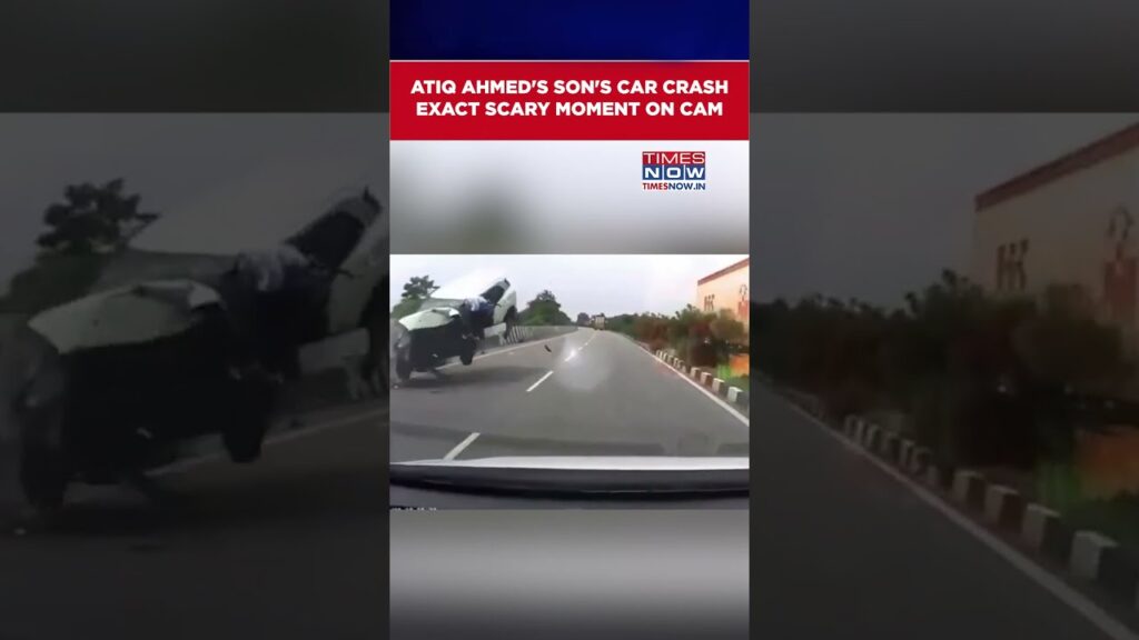 Atiq Ahmed's Son Aban Ahmad's Car Crash Exact Scary Moment On Cam | Watch #shorts