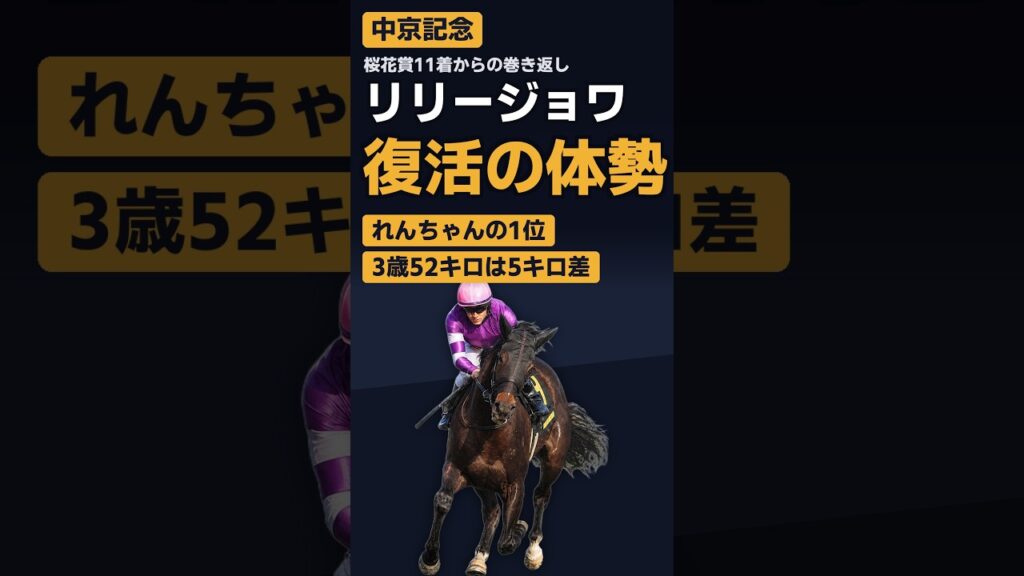 【中京記念2026】リリージョワが1位評価。内枠なら武器が戻る #shorts #中京記念 #リリージョワ #競馬予想