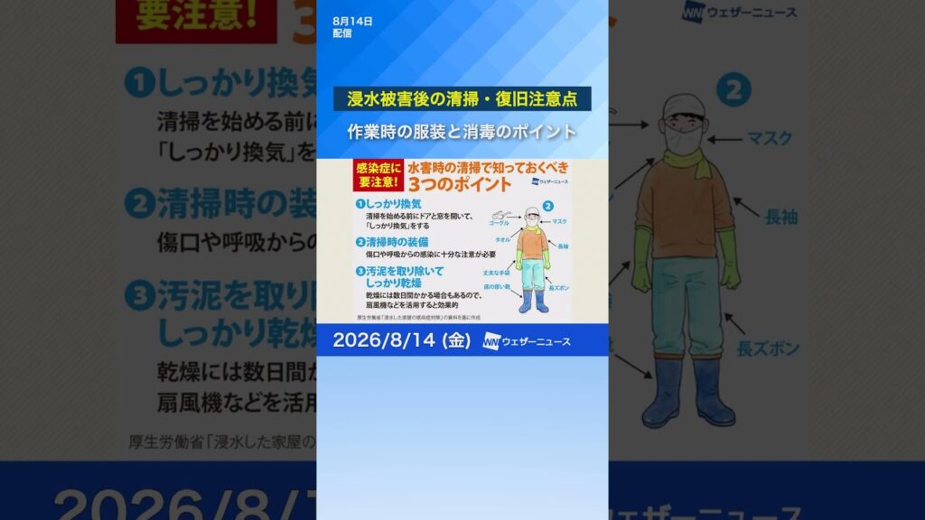 【防災】浸水被害の正しい清掃と感染対策 #news #防災 #ウェザーニュース