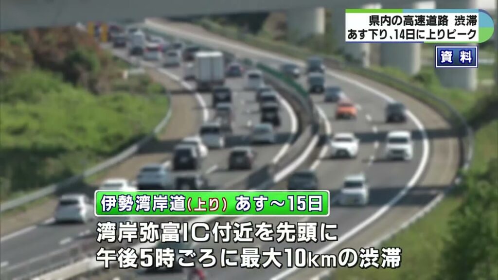 三重県内高速　渋滞予測　お盆の帰省・行楽ラッシュ