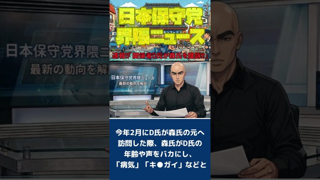 【速報!】関係者D氏が日本保守党福岡支部長の森健太郎氏を提訴!!【日本保守党界隈ニュース2026/8/14】#short
