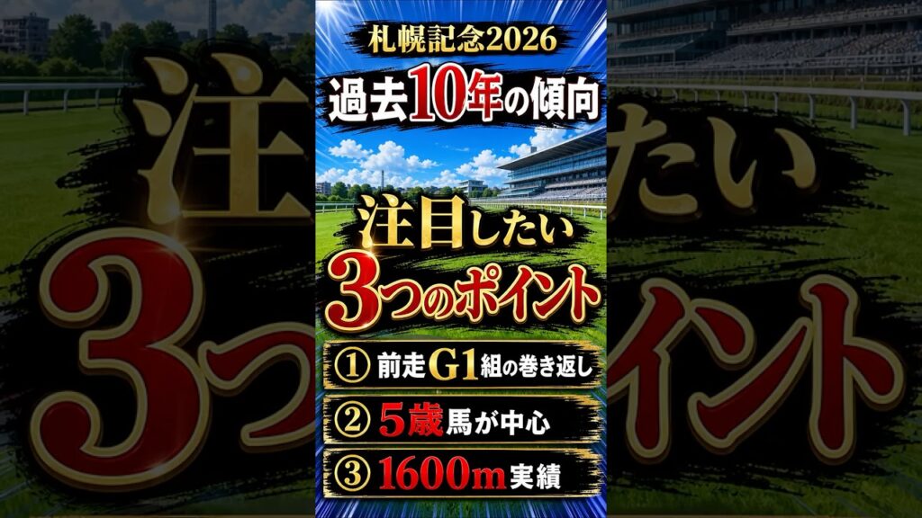 札幌記念2026｜前走G1惨敗でも消せない！注目の3つの傾向