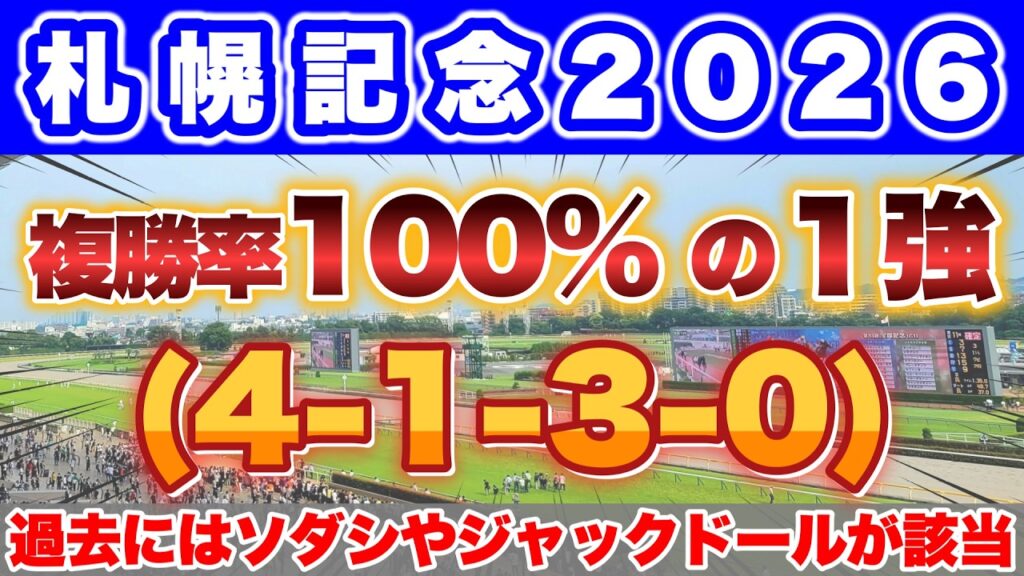 【札幌記念2026】過去には3人気ジャックドールが該当して1着🎯