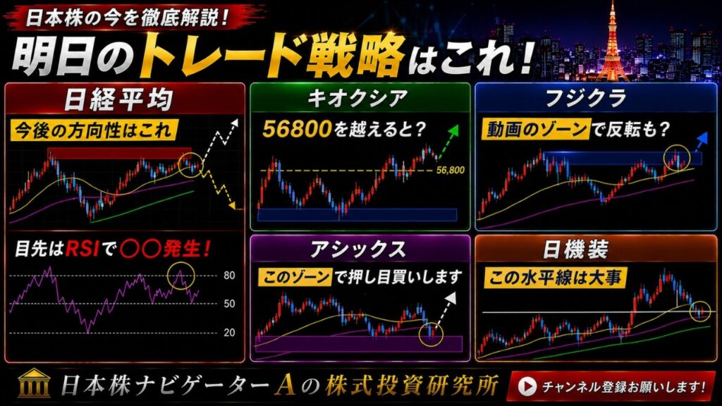 日経平均の今後、キオクシア、フジクラ、アシックス、日機装