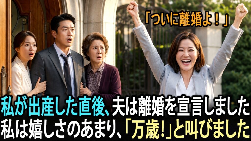 私が出産した直後、夫は離婚を宣言しました。私は嬉しさのあまり、「万歳！」と叫びました。#動エピソード#老後の物語 #家族の物語