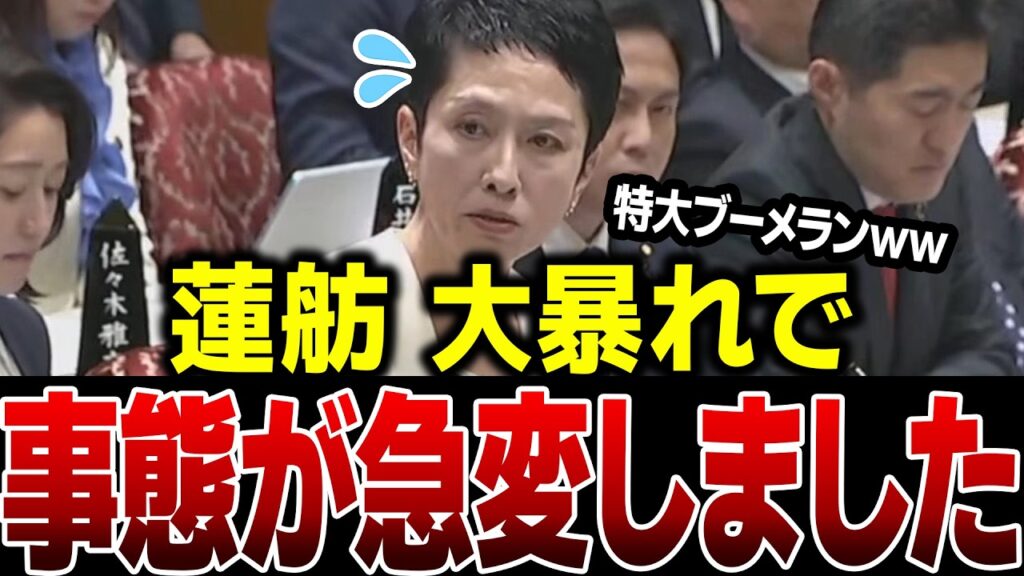 【特大ブーメラン】蓮舫議員の追及がそのまま自分に直撃…揚げ足取りが墓穴になった瞬間…【自民党/高市早苗】