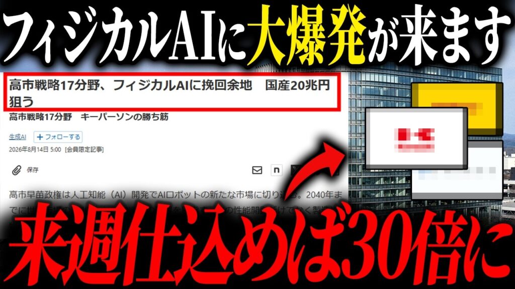 【見逃し厳禁】NVIDIAも注目するフィジカルAIの日本株が急騰目前！爆発する銘柄4つを徹底解説