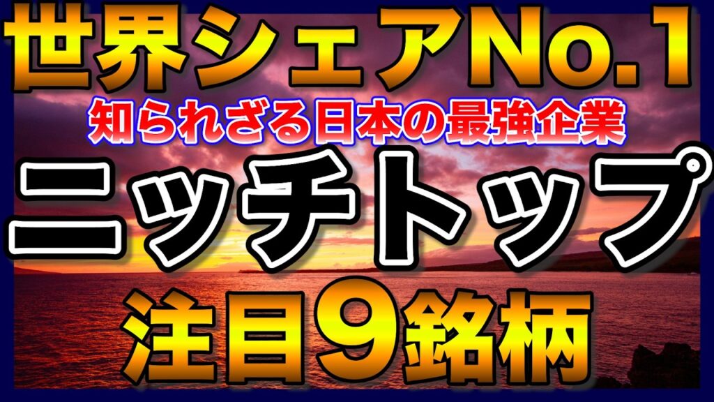 【高配当株】世界シェアNo.1‼️一生持てる株を探す、ニッチトップの注目9銘柄【配当金】【不労所得】