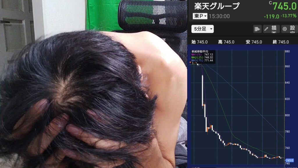 【大暴落ッ！】楽天株を２２００万円分購入した男の末路…