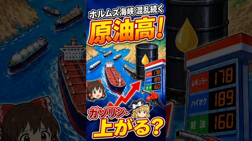 ホルムズ海峡の混乱続く！ガソリン・電気代は上がる？#ホルムズ海峡 #原油高 #ガソリン価格 #電気代 #円安 #ゆっくり解説 #お金の勉強