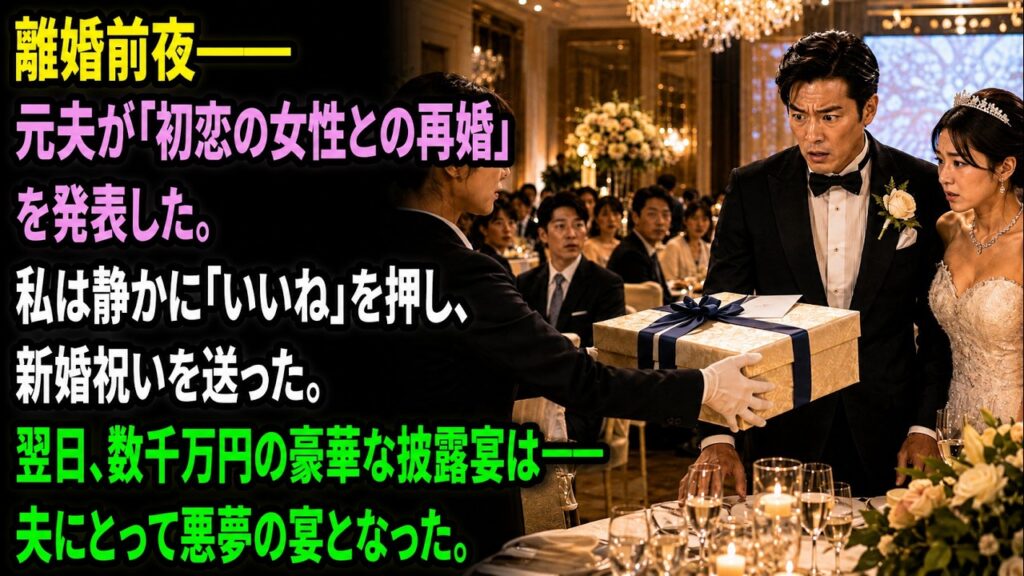 離婚前夜――元夫が「初恋の女性との再婚」を発表した。私は静かに「いいね」を押し、新婚祝いを送った。翌日、数千万円の豪華な披露宴は――夫にとって悪夢の宴となった。
