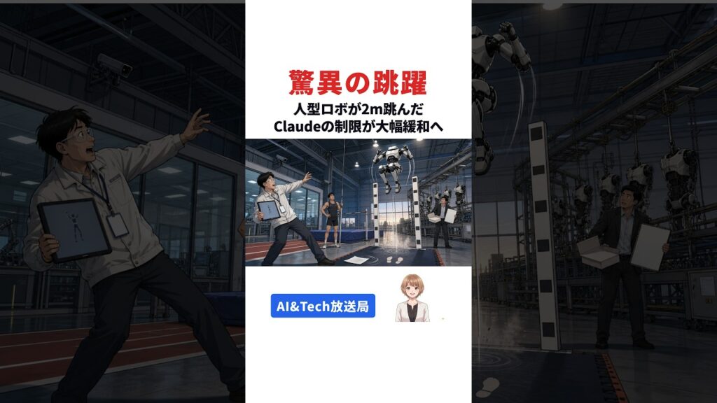 人型ロボが2m跳んだ【#AIニュース速報 Shorts】 人型ロボが2m跳んだ【#AIニュース速報 Shorts】