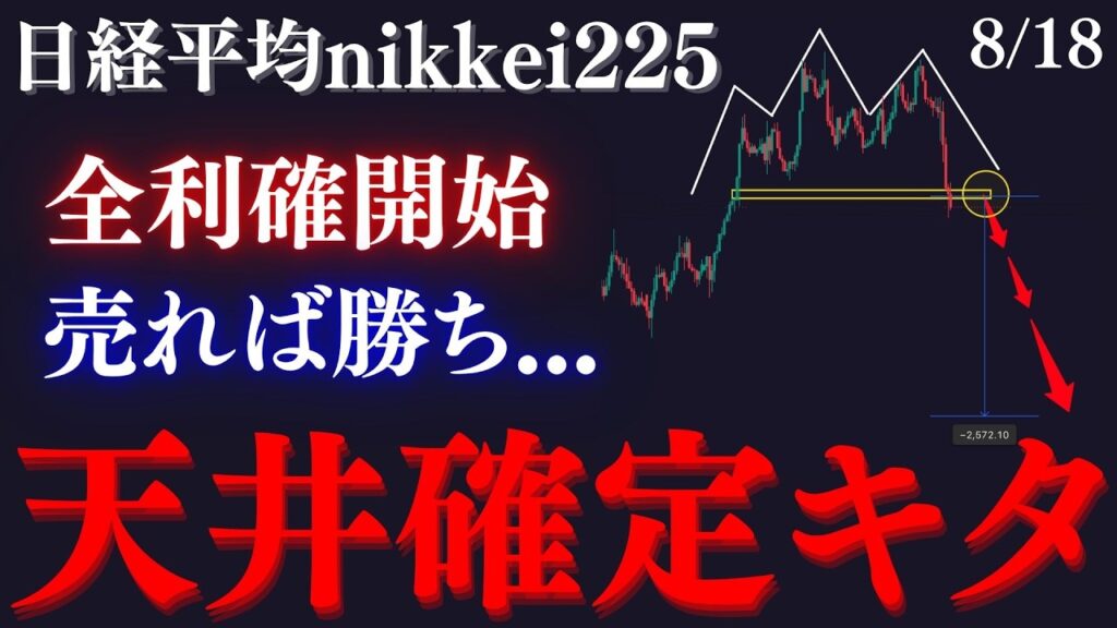 【⚠️日経平均”天井確定キタァァ”】大崩壊の始まり！？買い手はもういません...完全転換を確認した今狙うべきはショートです:RedのNikkei225テクニカル徹底分析
