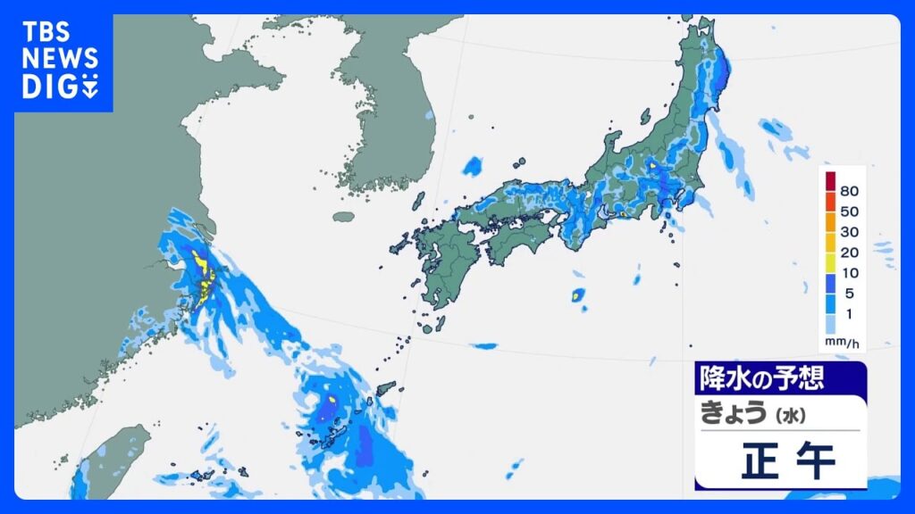 【8月12日 きょうの天気】 台風15号は列島を西へ　本州は広く大雨のおそれ　あすまでに新たな台風の発生も｜TBS NEWS DIG