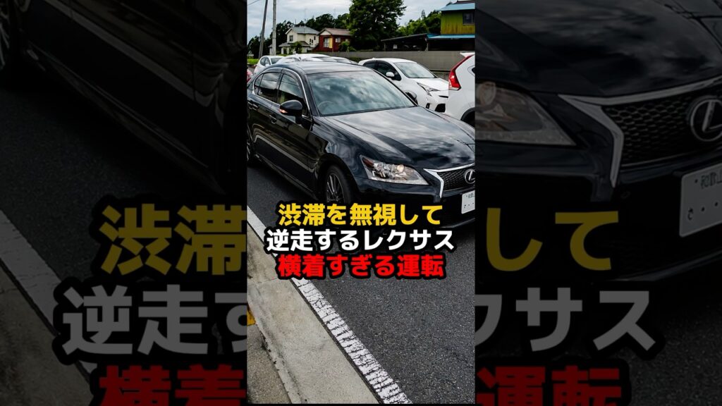 渋滞を無視して逆走するレクサス🚗横着すぎる運転