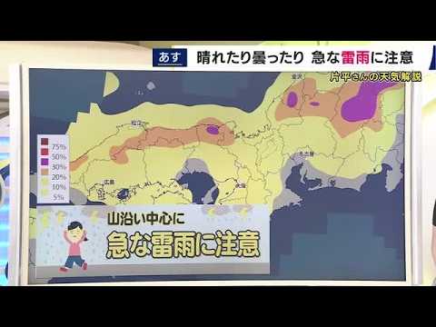 【8月19日の天気予報】夕立の可能性も　山や川のレジャーは要注意　引き続き暑さへの警戒を　あすも熱中症の危険性高く　【片平気象予報士が解説】