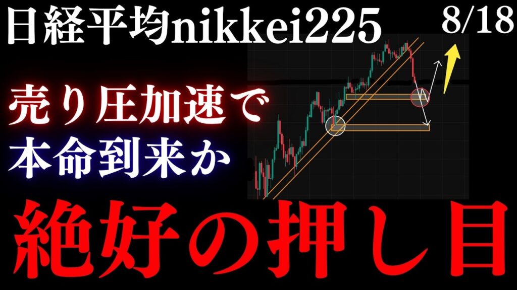 《日経平均”〇〇割れるまではまだ目線は上。》日経、天井確定で売り圧力加速する中、ここから予測する本命の押し目買いを徹底解説。花輪のNikkei225テクニカル分析