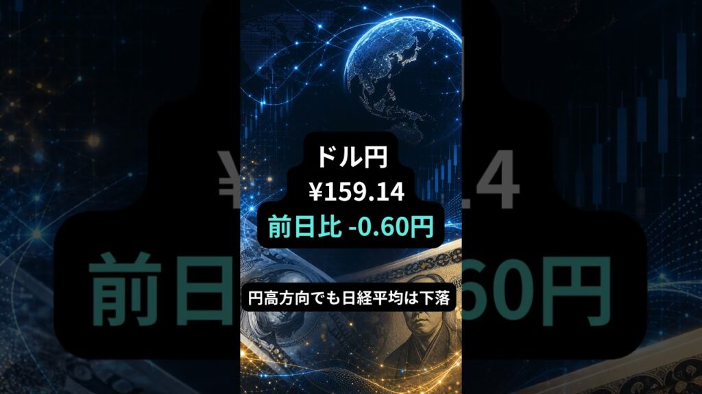 日経平均3.16％下落【08/19】円高方向と金利低下
